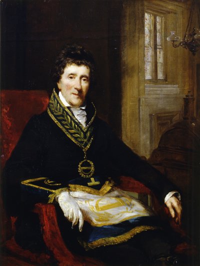 Sir John Soane, in costume massonico, come Gran Sovrintendente e Presidente del Consiglio dei Lavori, 1828-29 da John Jackson